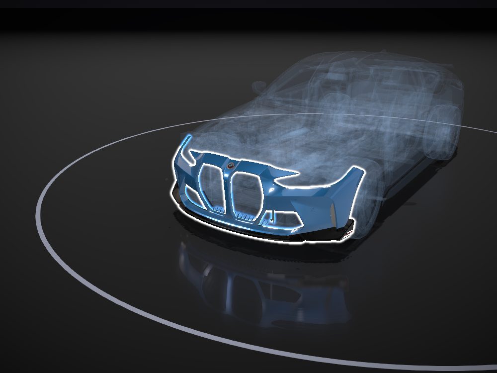 Front bumper highlighted on the car