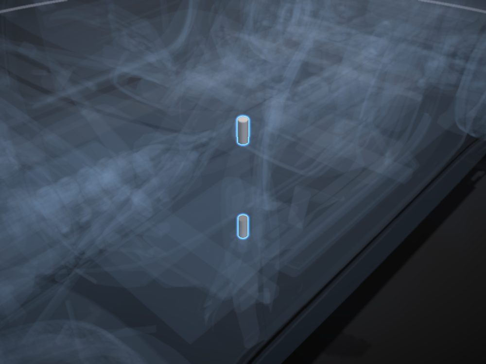 Door hinges highlighted on the car