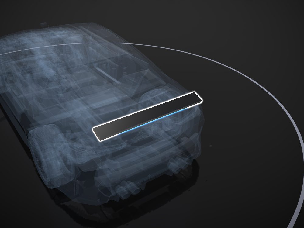 Ducktail spoiler highlighted on the car
