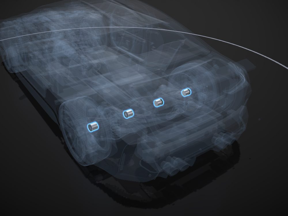 CV joints highlighted on the car