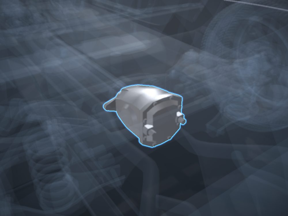 Differential housing highlighted on the car