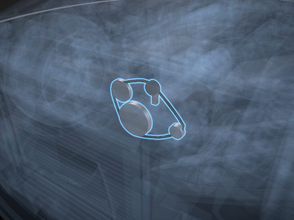Belt drive highlighted on the car