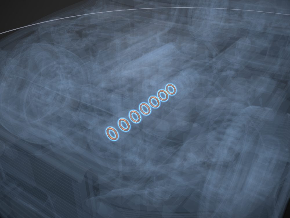 Main bearings highlighted on the car