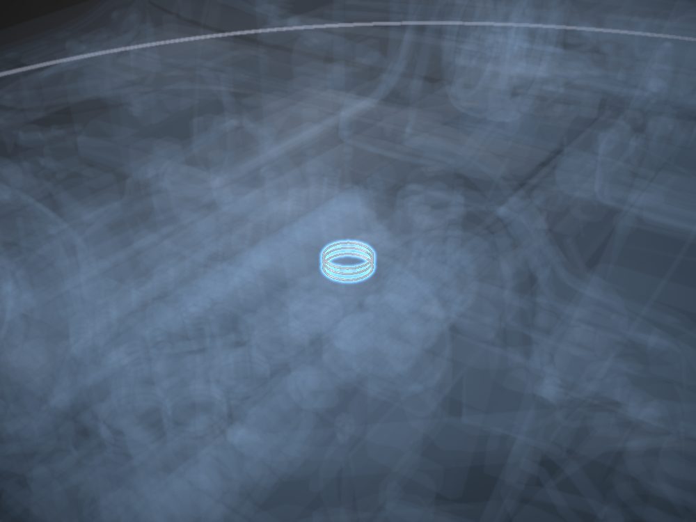 Piston rings highlighted on the car