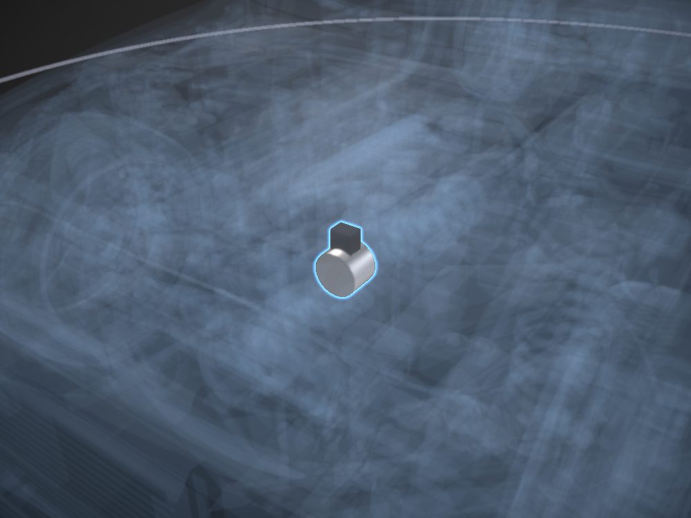 Throttle body highlighted on the car