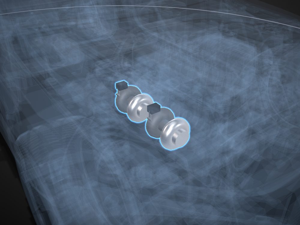 Turbochargers highlighted on the car