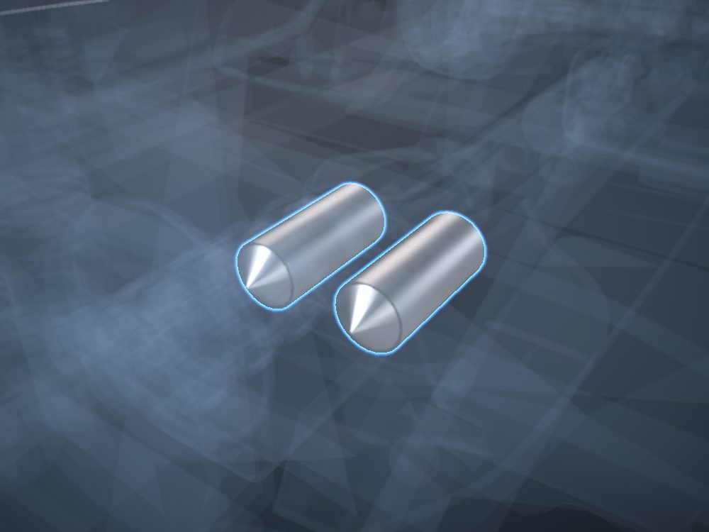 Catalytic converters highlighted on the car