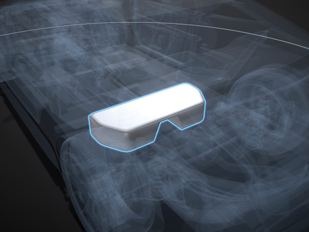 Fuel tank highlighted on the car