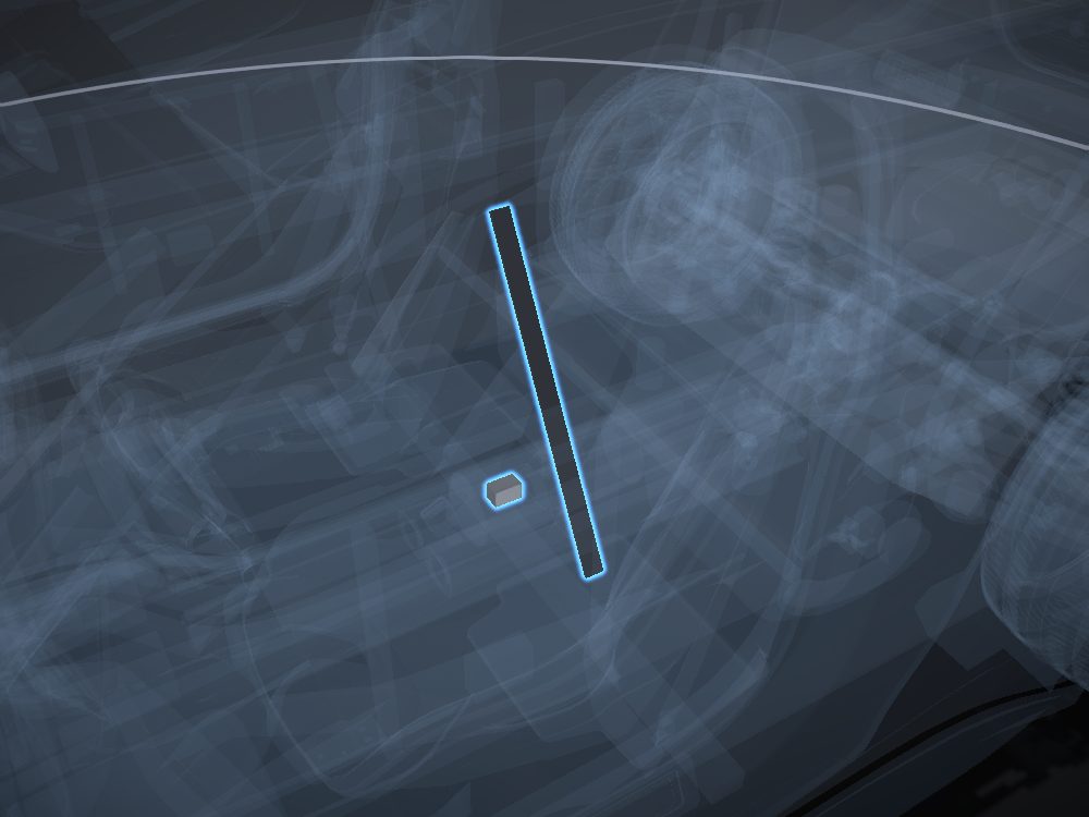 Seat belt highlighted on the car