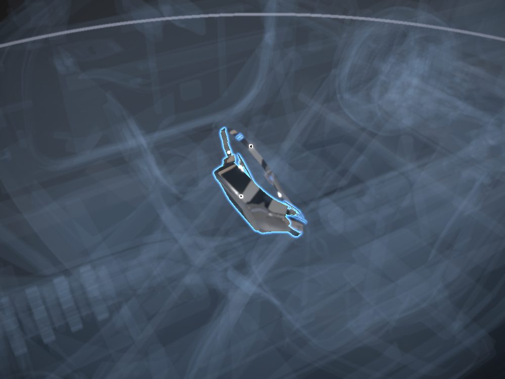Driver airbag highlighted on the car