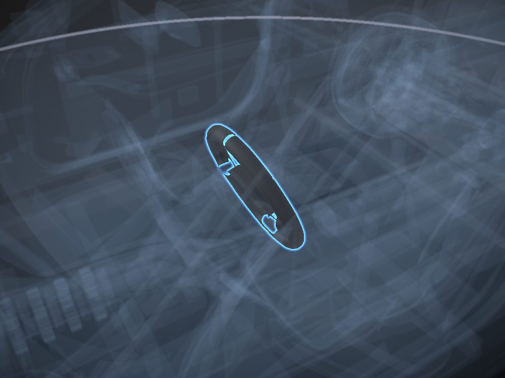 Wheel rim highlighted on the car