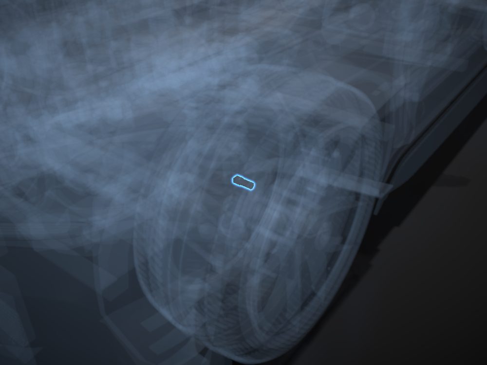 ABS sensor highlighted on the car