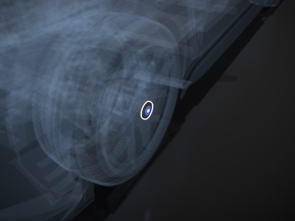 Centre cap highlighted on the car