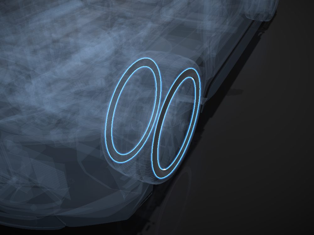 Sidewall highlighted on the car